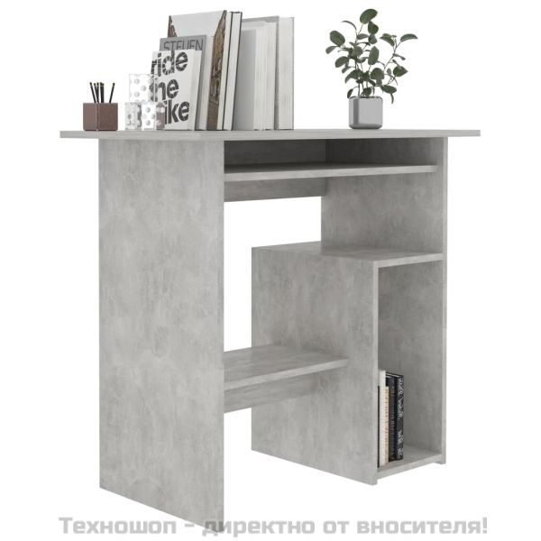 Бюро, бетонно сиво, 80x45x74 см, инженерно дърво