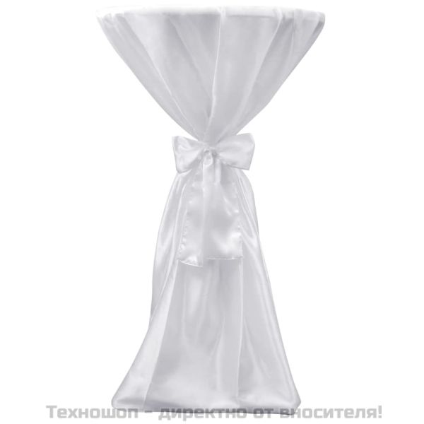 Покривки за маса с панделка, 60 см, бели – 2 броя