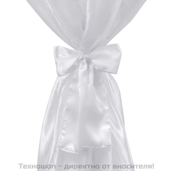 Покривки за маса с панделка, 60 см, бели – 2 броя