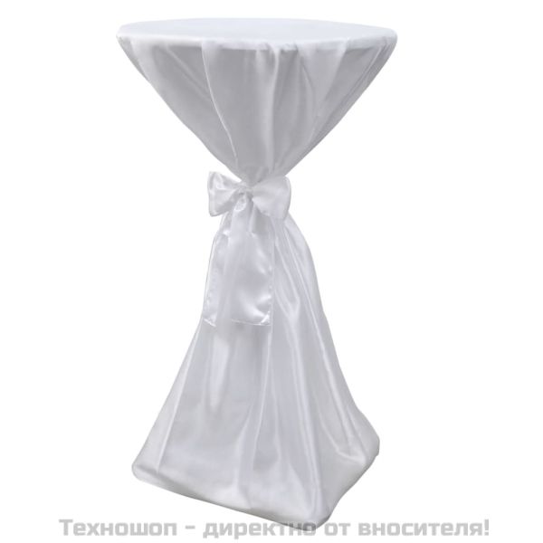 Покривки за маса с панделка, 60 см, бели – 2 броя