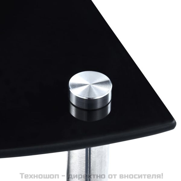 Етажерка с 4 рафта, черна, 30x30x100 см, закалено стъкло