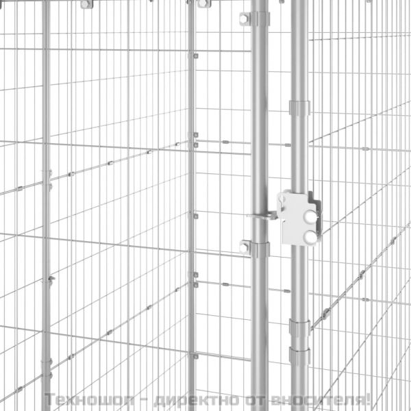 Външна клетка за кучета с покрив, стомана, 110x220x180 см