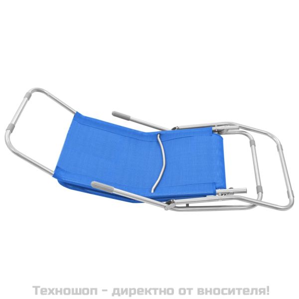 Сгъваеми шезлонги, 2 бр, Textilene, сини
