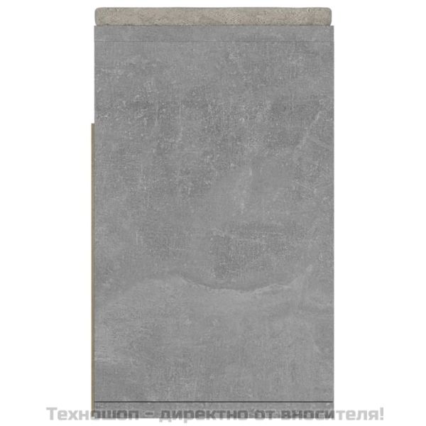 Пейка за обувки, бетонно сива, 104x30x49 см, инженерно дърво