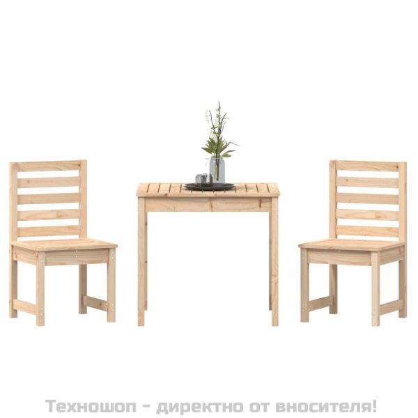 Градински бистро комплект от 3 части, бор масив