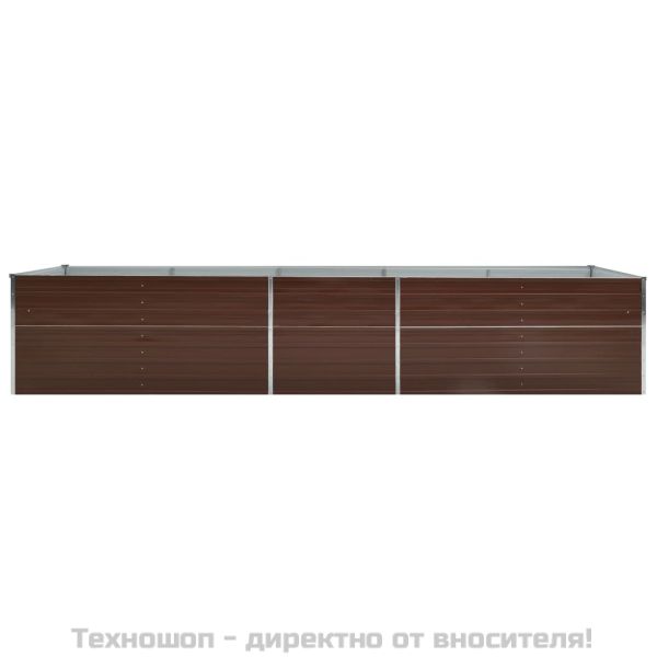 Градинска висока леха поцинкована стомана 400x80x77 см кафява