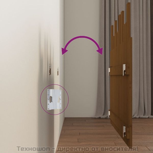 Стенна табла за спалня, меденокафява, 108x3x80 см, бор масив