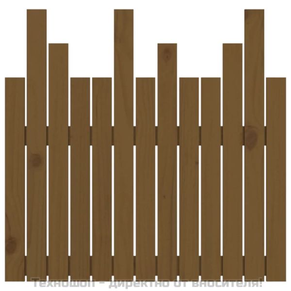 Стенна табла за спалня, меденокафява, 82,5x3x80 см, бор масив