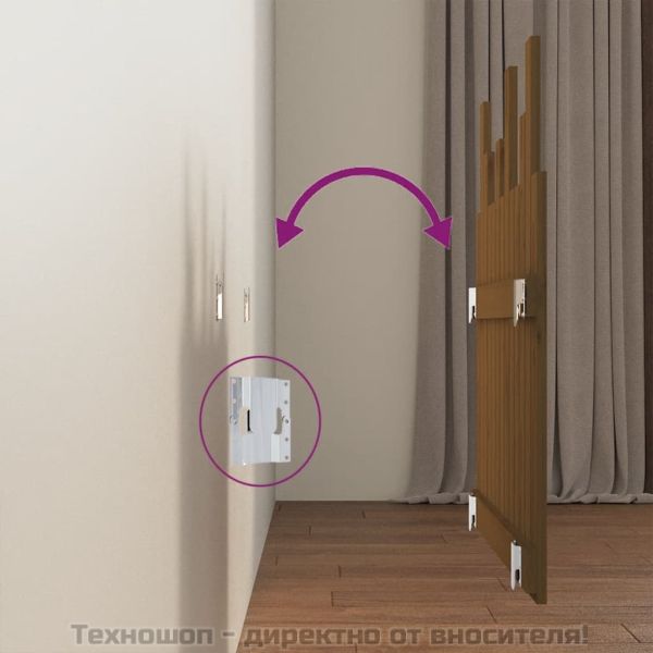 Стенна табла за спалня, меденокафява, 82,5x3x80 см, бор масив