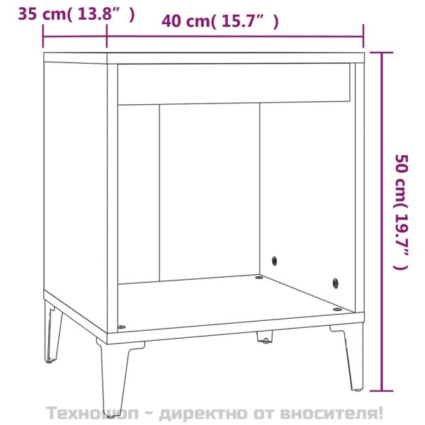 Нощно шкафче, бетонно сиво, 40x35x50 см