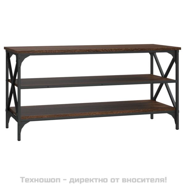 ТВ шкаф, кафяв дъб, 100x40x50 см, инженерно дърво