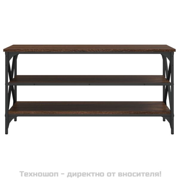 ТВ шкаф, кафяв дъб, 100x40x50 см, инженерно дърво