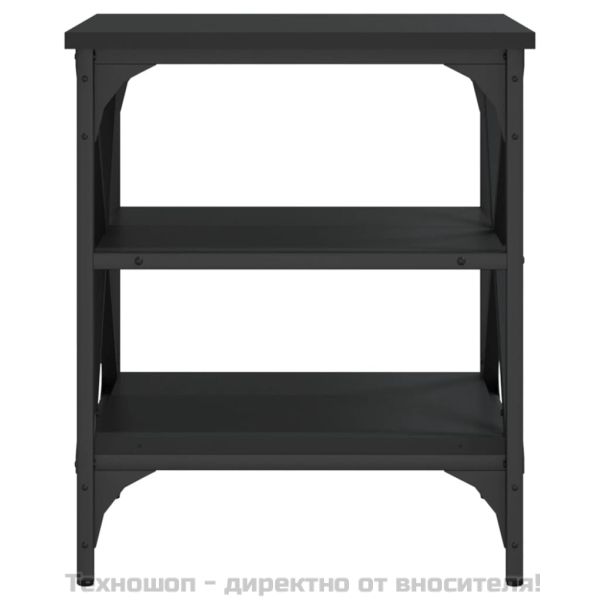 Странични маси, 2 бр, черни, 40x42x50 см, инженерно дърво