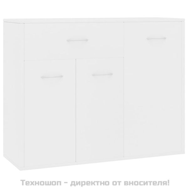 Бюфет, бял, 88x30x70 см, инженерно дърво