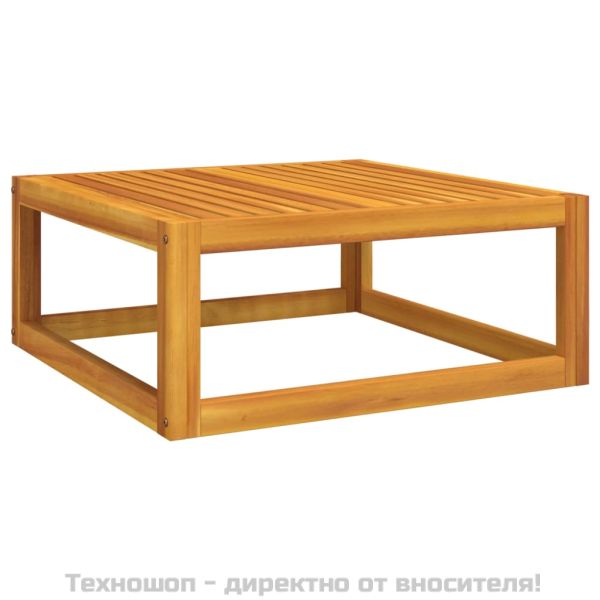 Градински комплект със светлосиви възглавници, 9 части, масив