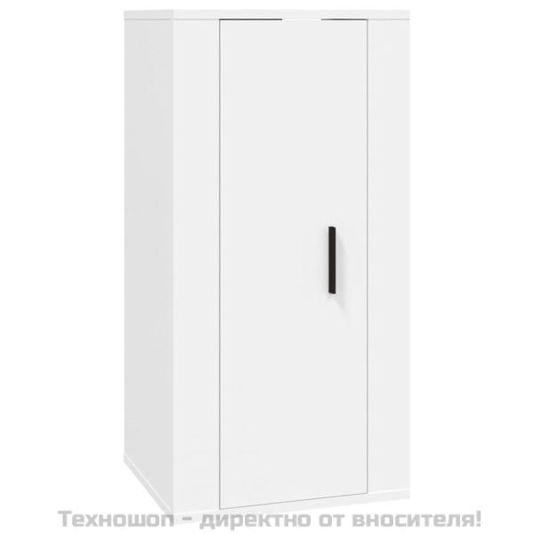 Комплект ТВ шкафове от 2 части, бели, инженерно дърво