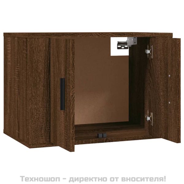 ТВ шкафове със стенен монтаж, 3 бр, кафяв дъб, 57x34,5x40 см