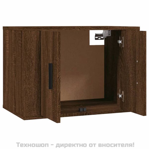 Комплект ТВ шкафове от 3 части, кафяв дъб, инженерно дърво