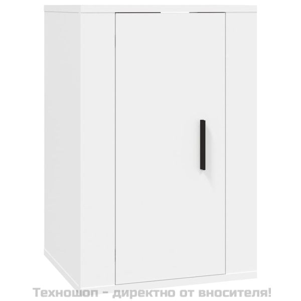 Комплект ТВ шкафове от 3 части, бял, инженерно дърво