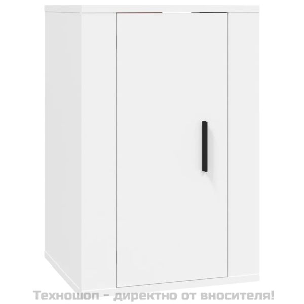 Комплект ТВ шкафове от 3 части, бял, инженерно дърво