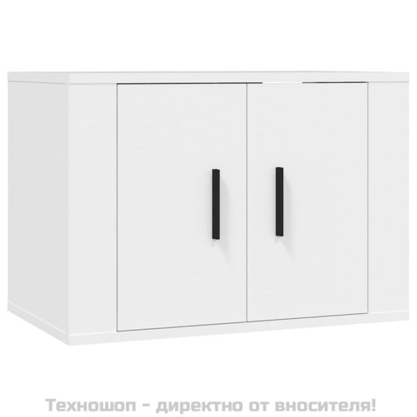 Комплект ТВ шкафове от 3 части, бял, инженерно дърво