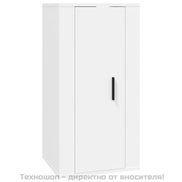 Комплект ТВ шкафове от 3 части, бял, инженерно дърво