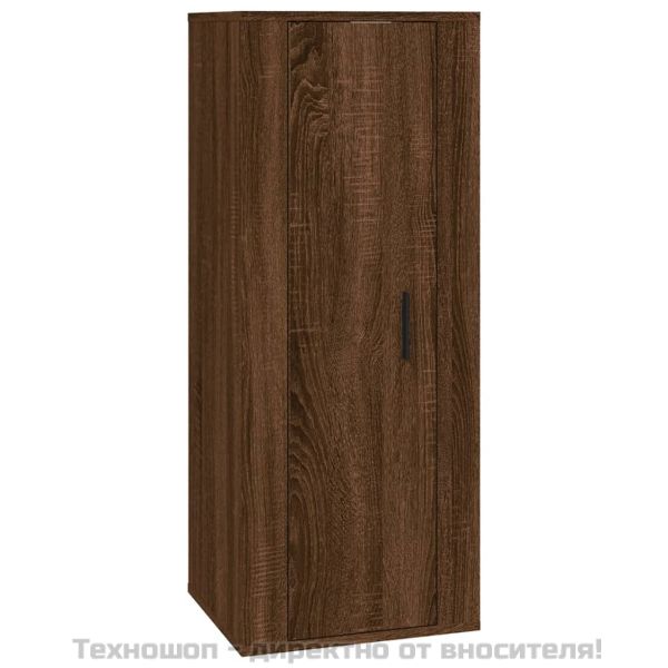 Комплект ТВ шкафове от 3 части, кафяв дъб, инженерно дърво