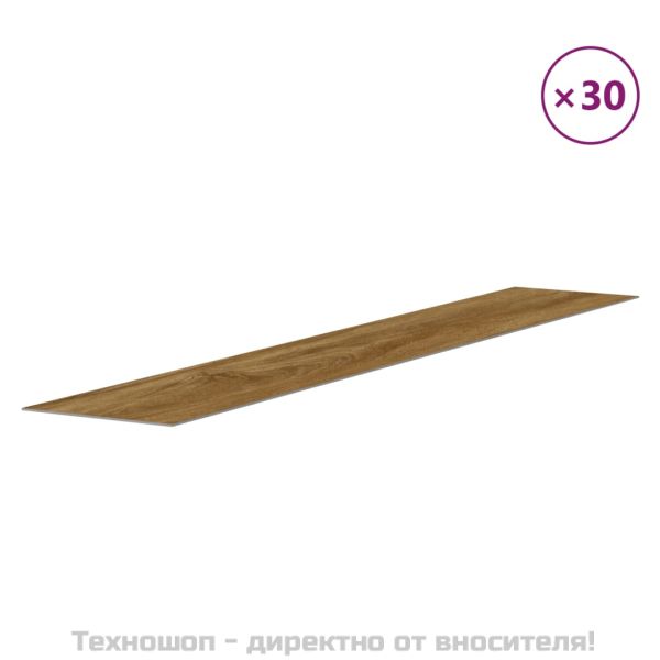 Стенни панели, с вид на дърво, кафяви, PVC, 4,12 м²