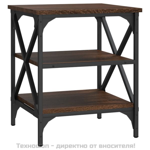 Странични маси, 2 бр, Кафяв дъб, 40x42x50 см, инженерно дърво