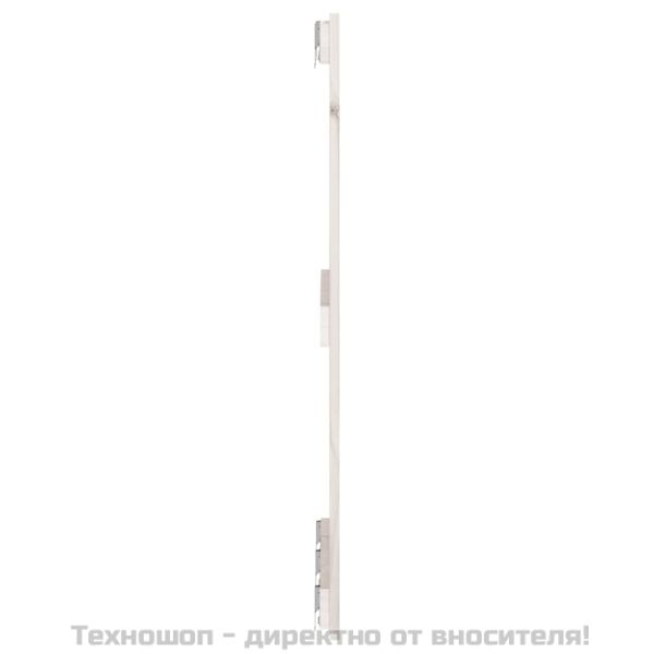 Стенна табла за спалня, бяла, 185x3x90 см, борово дърво масив