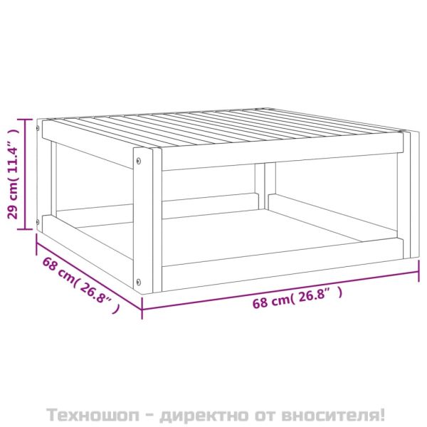 Градински комплект със светлосиви възглавници, 6 части, масив