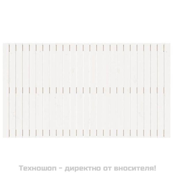 Стенна табла за спалня, бяла, 159,5x3x90 см, борово дърво масив