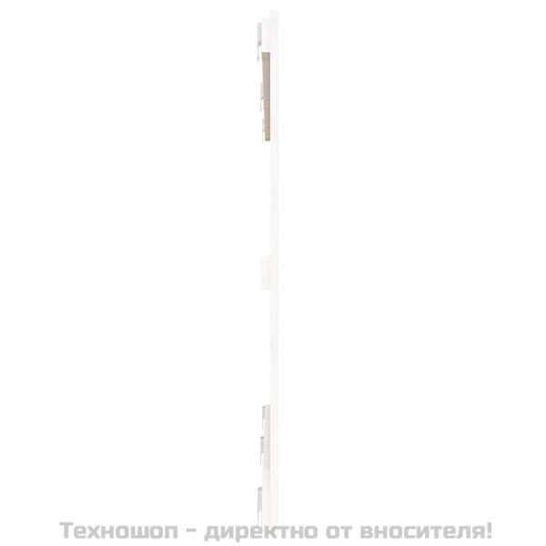 Стенна табла за спалня, бяла, 159,5x3x90 см, борово дърво масив