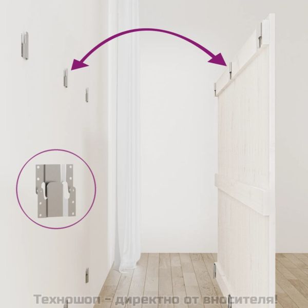 Стенна табла за спалня, бяла, 159,5x3x90 см, борово дърво масив