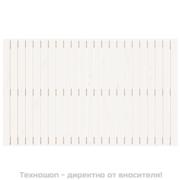 Стенна табла за спалня, бяла, 147x3x90 см, борово дърво масив