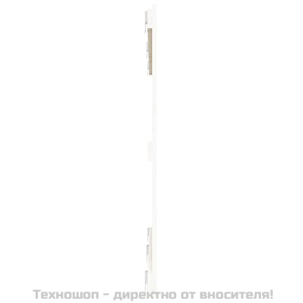 Стенна табла за спалня, бяла, 147x3x90 см, борово дърво масив