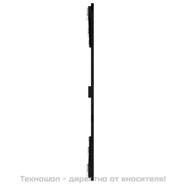Стенна табла за спалня, черна, 159,5x3x90см, борово дърво масив