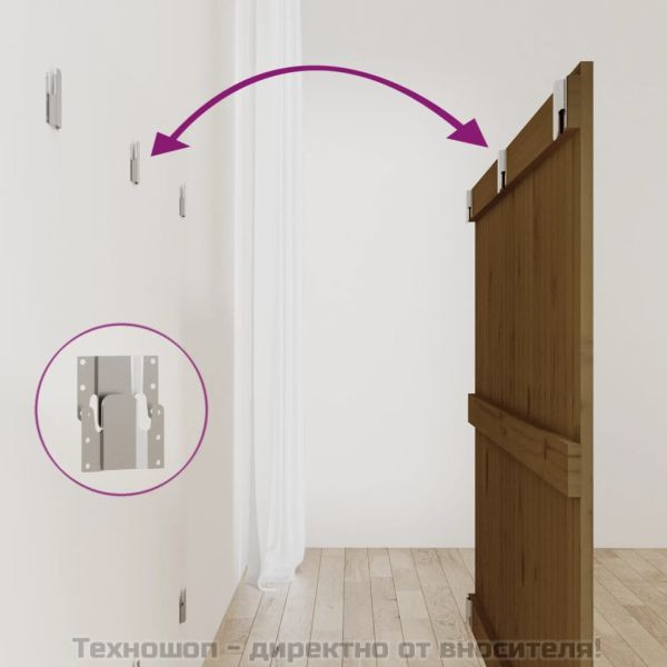 Стенна табла за спалня, меденокафява, 147x3x90 см, бор масив