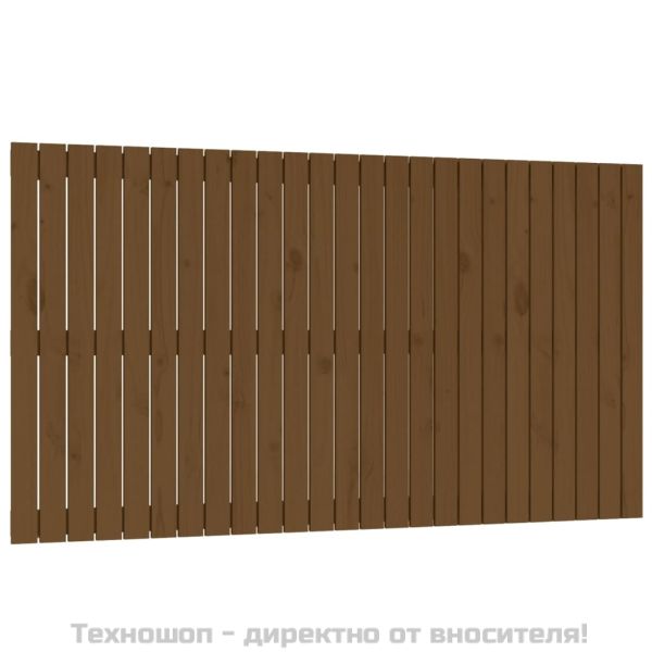 Стенна табла за спалня, меденокафява, 159,5x3x90 см, бор масив