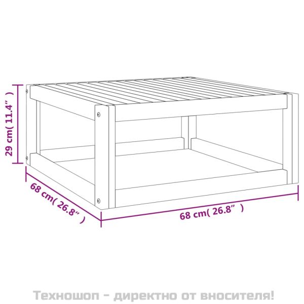 Градински комплект със светлосиви възглавници, 7 части, масив