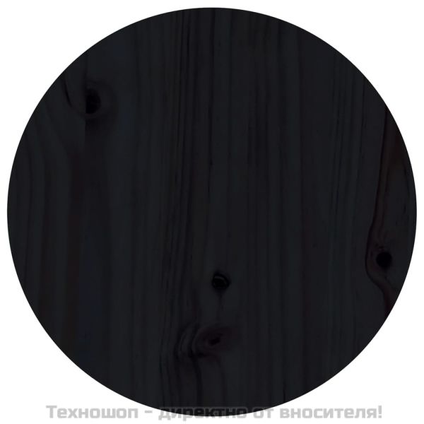 Кафе маса, черна, Ø 40x60 см, борово дърво масив