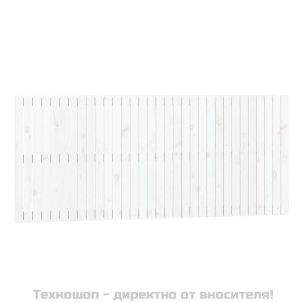 Стенна табла за спалня, бяла, 204x3x90 см, борово дърво масив