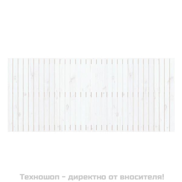 Стенна табла за спалня, бяла, 204x3x90 см, борово дърво масив