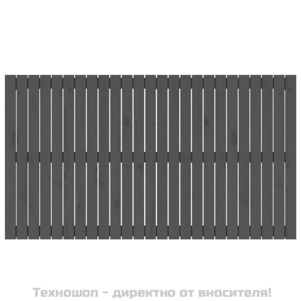 Стенна табла за спалня, сива, 159,5x3x90 см, борово дърво масив