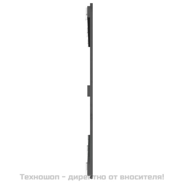 Стенна табла за спалня, сива, 159,5x3x90 см, борово дърво масив
