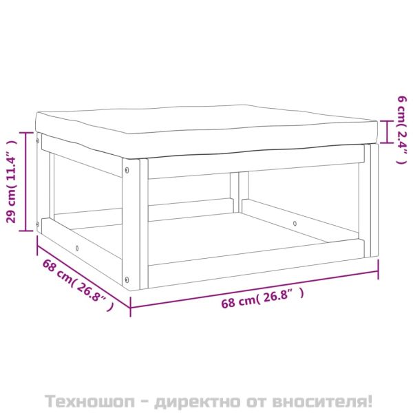 Градински комплект със зелени възглавници, 4 части, дърво масив