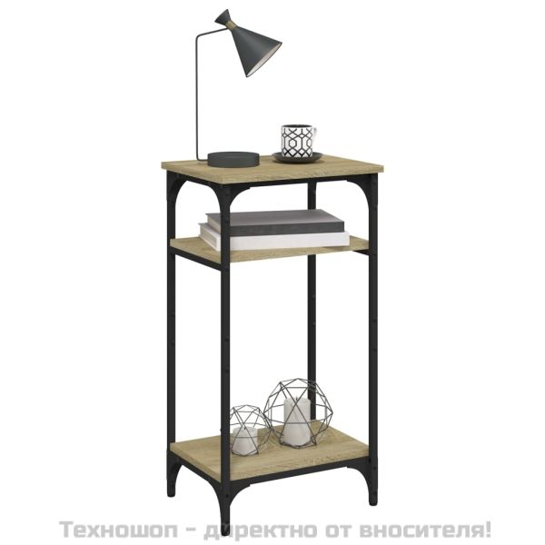 Странична маса, дъб сонома, 40x30x75 см, инженерно дърво