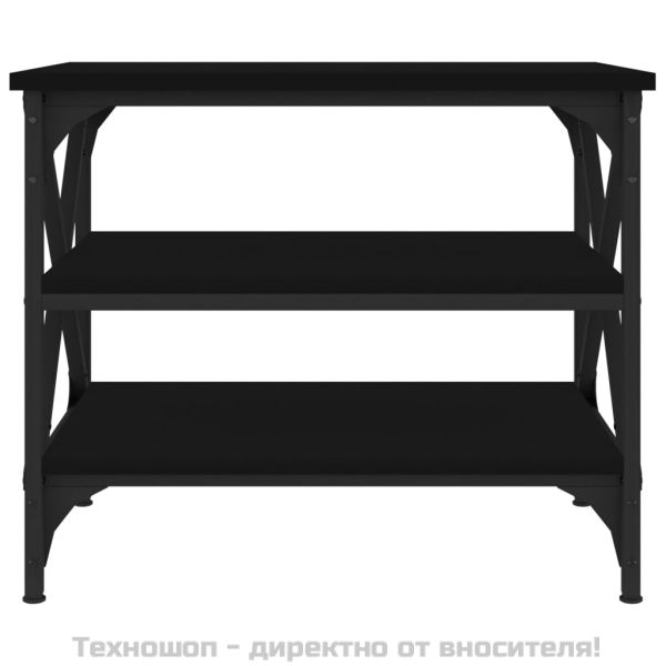 Странична маса, черна, 55x38x45 см, инженерно дърво