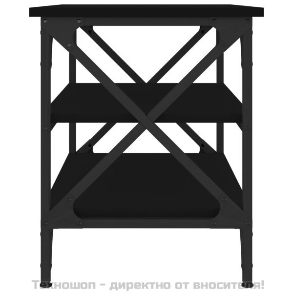 Странична маса, черна, 55x38x45 см, инженерно дърво
