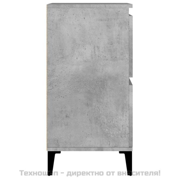 Сайдборд, 2 бр, бетонно сив, 60x35x70 см, инженерно дърво